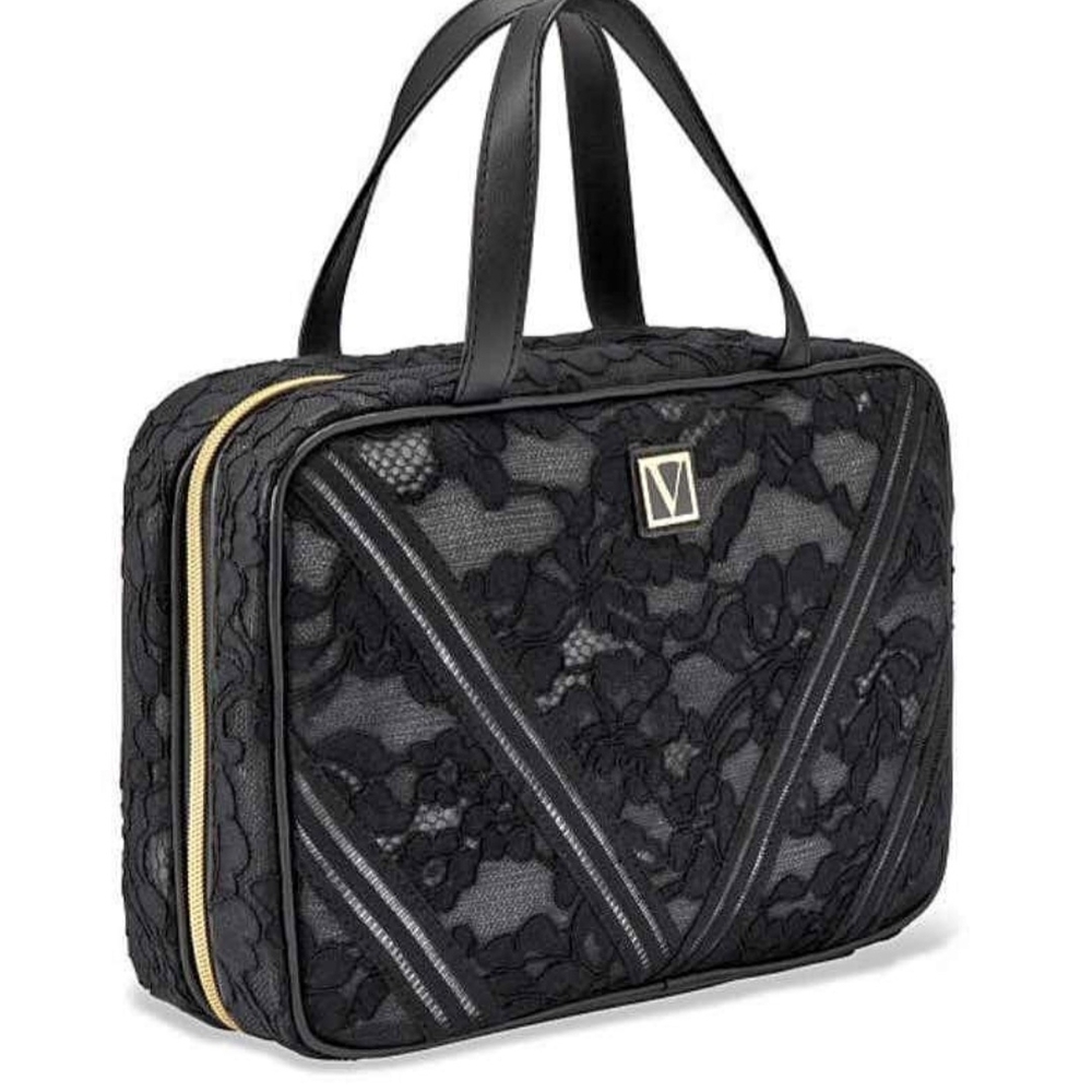 Victoria's Secret Black Urban Camouflage Cosmetic Case